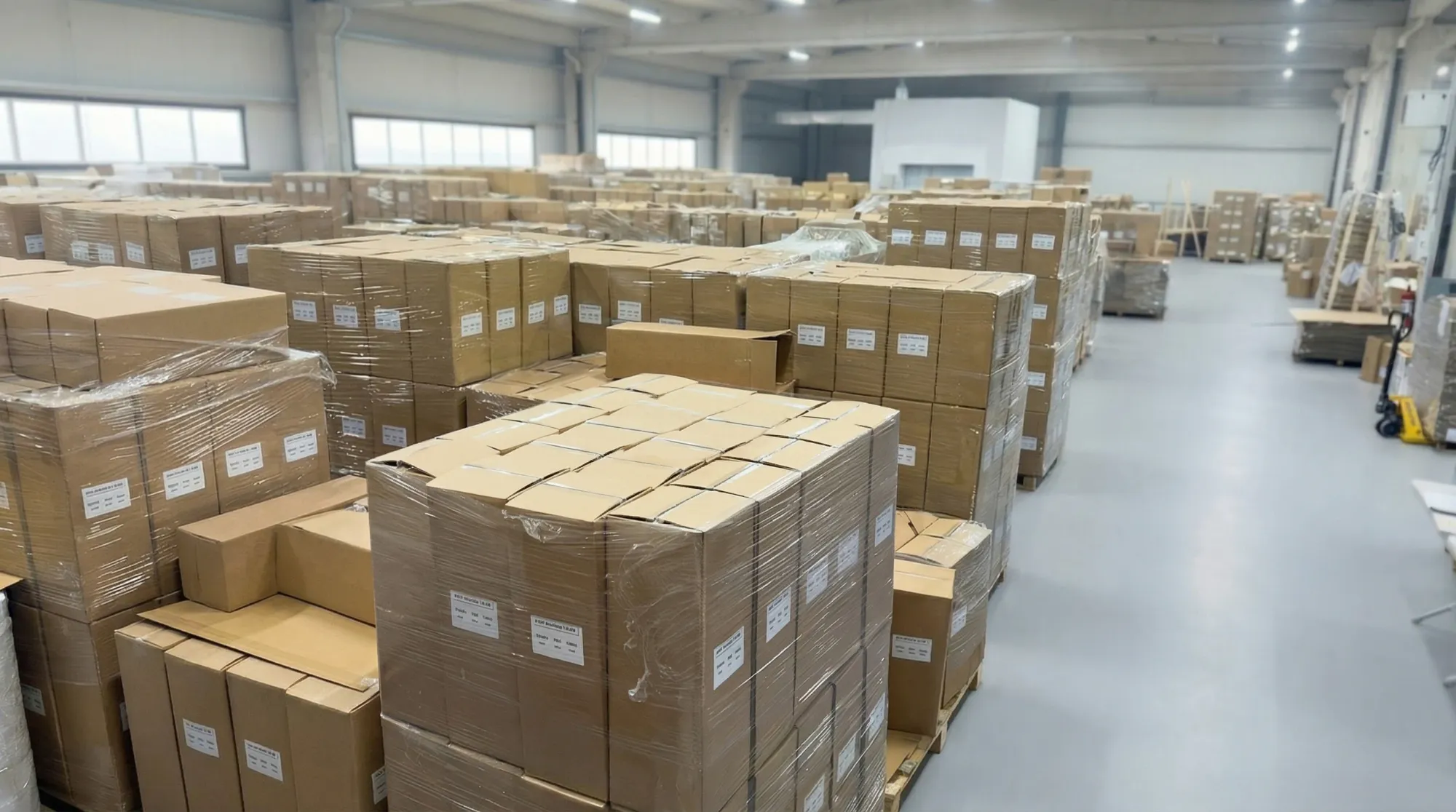 MGS POF (Polyolefin) shrink film warehouse — near-shore Balıkesir manufacturing, ready-to-ship cartons for European distributors